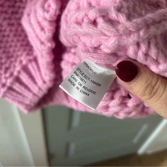 Anthropologie Pink V-Neck Sweater - Picture 5 of 6